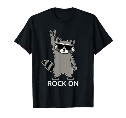 Raccoon Rock Music Band Concert T-Shirt - Fun Novelty Design Men Women - T-Shirt, Sweatshirt, Hoodie