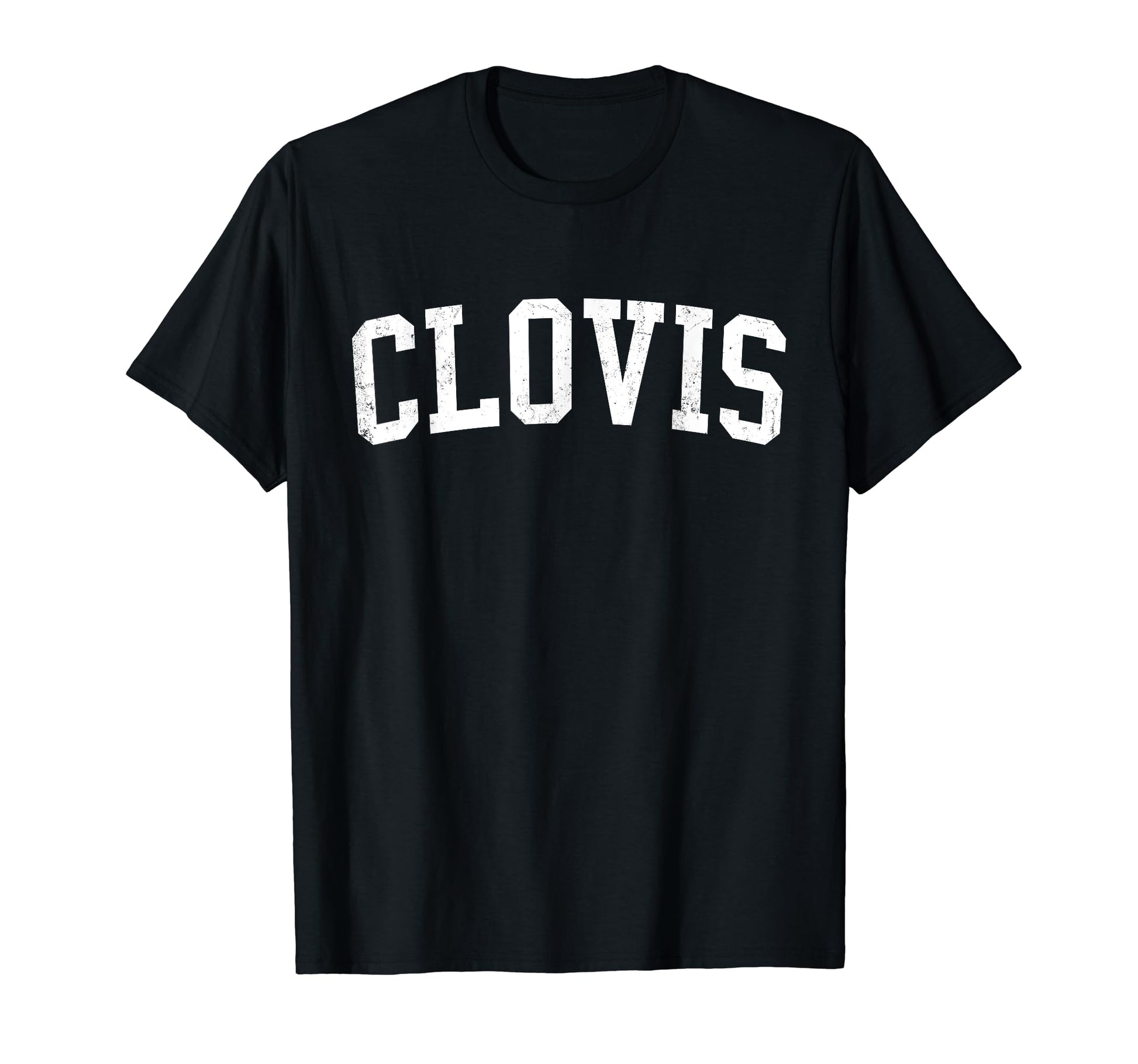 Clovis Ca Distressed White Varsity T-Shirt - Novelty Apparel Men Women - T-Shirt, Sweatshirt, Hoodie