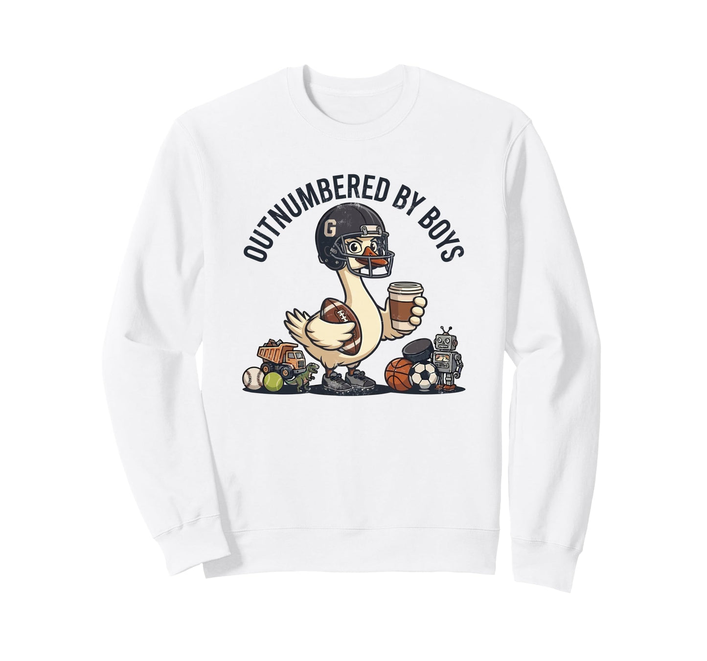 Outnumbered Mom Football Mom Sweatshirt - Novelty Apparel for Adults - T-Shirt, Sweatshirt, Hoodie