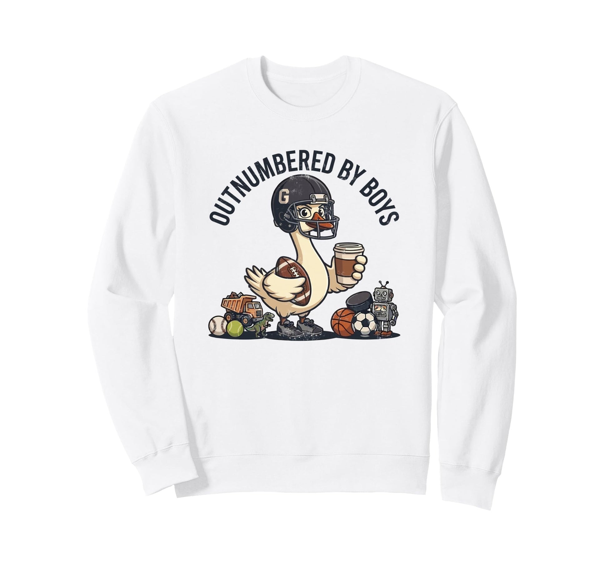 Outnumbered Mom Football Mom Sweatshirt - Novelty Apparel for Adults - T-Shirt, Sweatshirt, Hoodie
