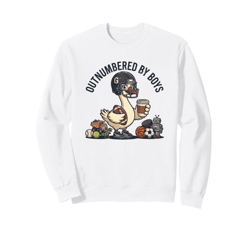 Outnumbered Mom Football Mom Sweatshirt - Novelty Apparel for Adults - T-Shirt, Sweatshirt, Hoodie