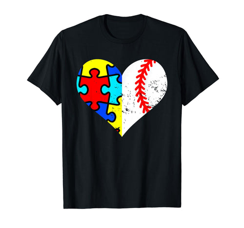 Autism Baseball Heart Funny Autism T-Shirt - Custom Art Print for Adults - T-Shirt, Sweatshirt, Hoodie