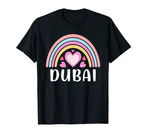 Dubai Rainbow Hearts T-Shirt - Unique Graphic Unisex - T-Shirt, Sweatshirt, Hoodie