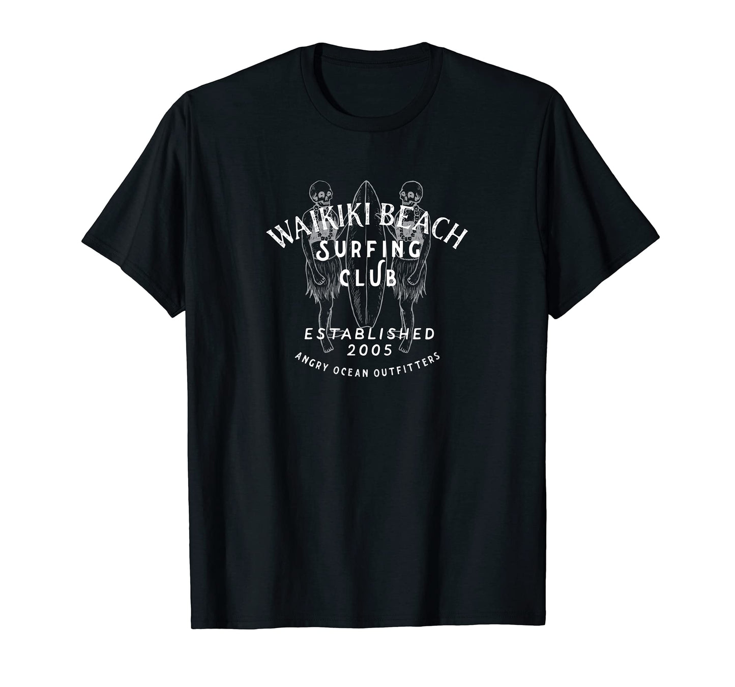 Waikiki Beach Surfing Club Skeletons Surf T-Shirt - Graphic Print Men Women - T-Shirt, Sweatshirt, Hoodie