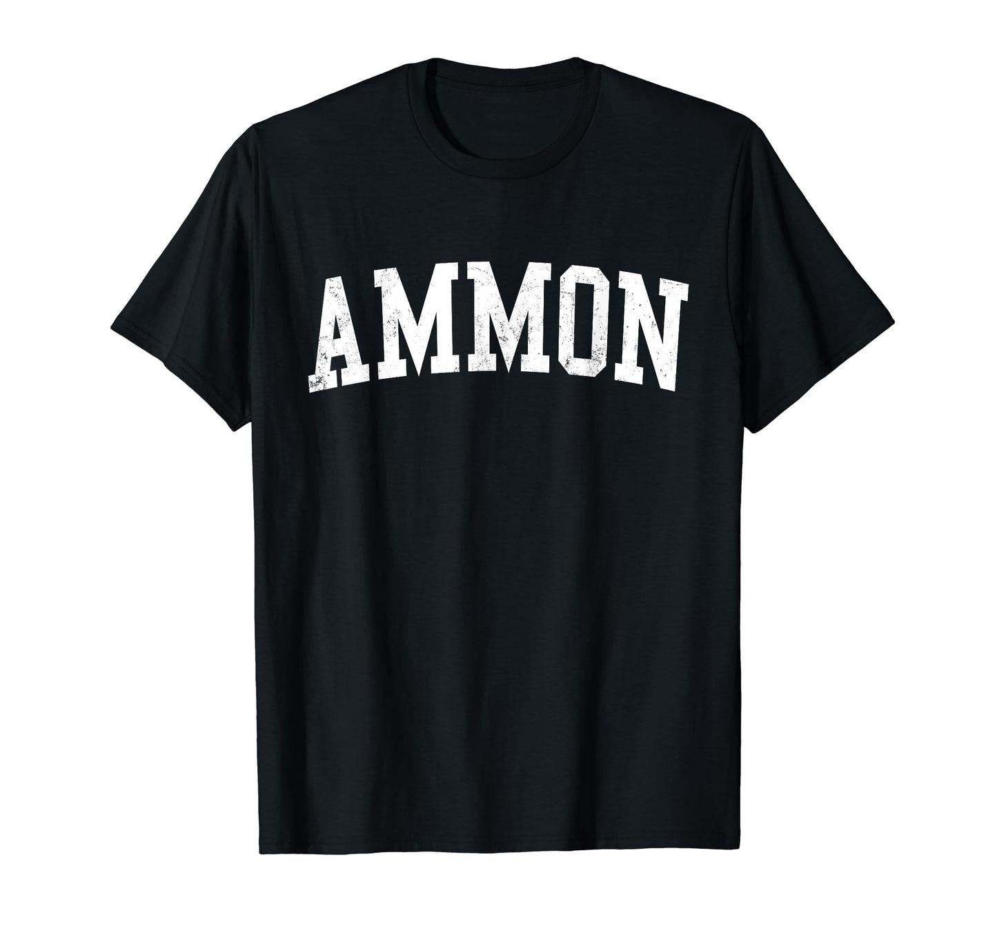 Ammon Id Distressed White Varsity T-Shirt - Fun Novelty Design Men Women - T-Shirt, Sweatshirt, Hoodie