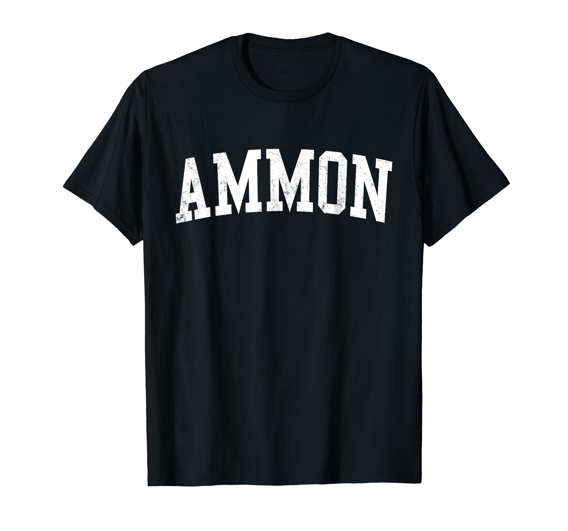 Ammon Id Distressed White Varsity T-Shirt - Fun Novelty Design Men Women - T-Shirt, Sweatshirt, Hoodie