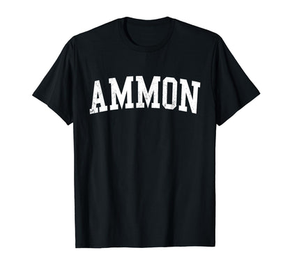 Ammon Id Distressed White Varsity T-Shirt - Fun Novelty Design Men Women - T-Shirt, Sweatshirt, Hoodie