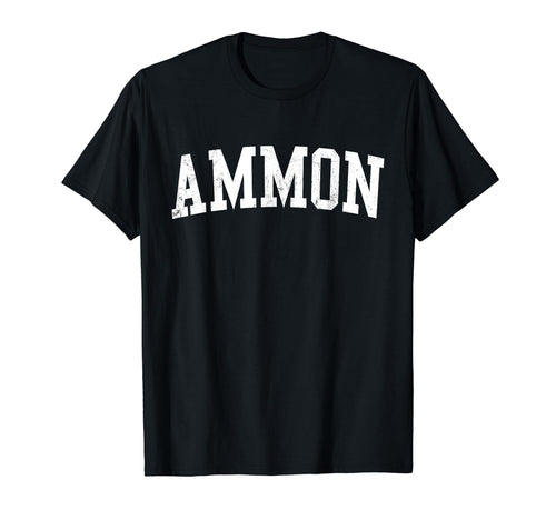 Ammon Id Distressed White Varsity T-Shirt - Fun Novelty Design Men Women - T-Shirt, Sweatshirt, Hoodie
