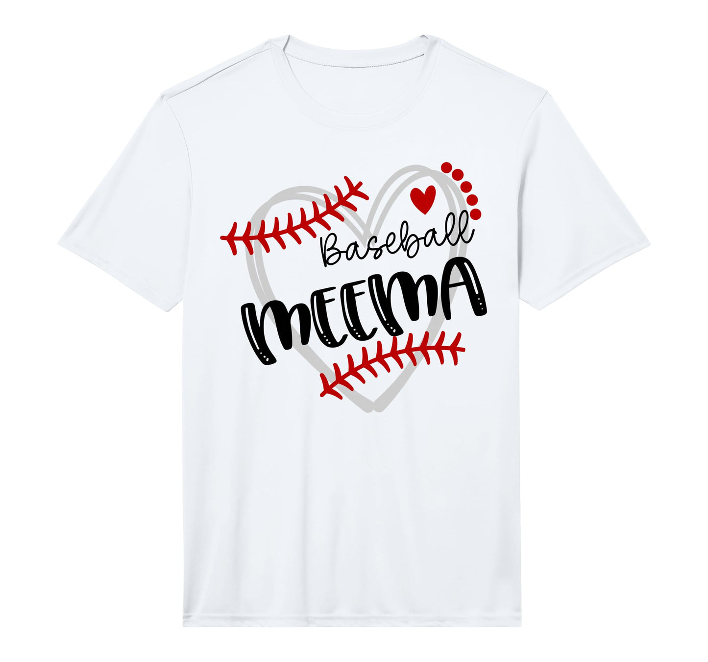 Personalized Baseball Heart Meema T-Shirt - Streetwear Style for Adults - T-Shirt, Sweatshirt, Hoodie