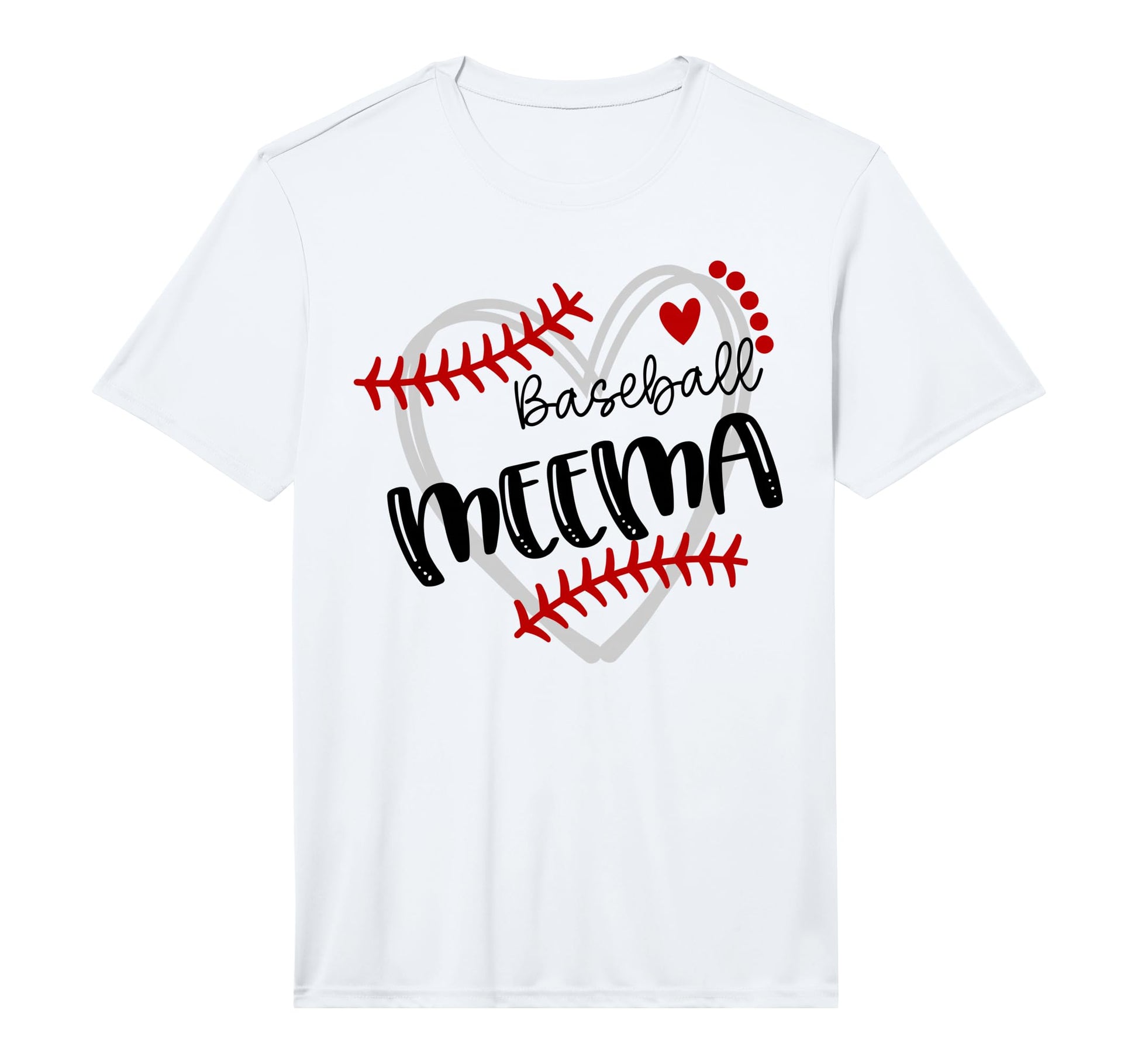 Personalized Baseball Heart Meema T-Shirt - Streetwear Style for Adults - T-Shirt, Sweatshirt, Hoodie