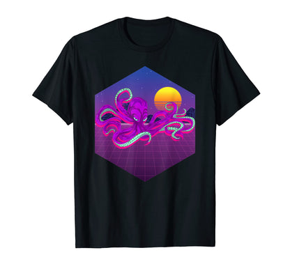 Octopus 80S Art Aesthetic Ocean Animal T-Shirt - Streetwear Style Unisex - T-Shirt, Sweatshirt, Hoodie