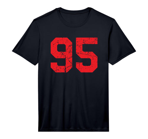 Distressed Red Sports Team Number 95 T-Shirt - Trendy Graphic Unisex - T-Shirt, Sweatshirt, Hoodie