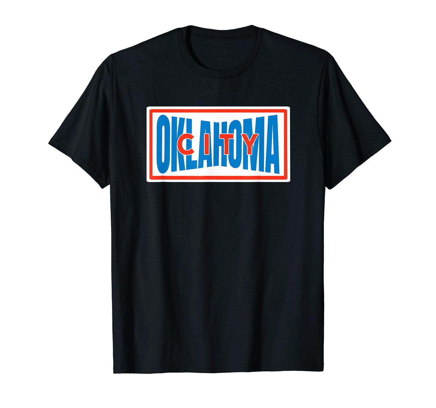 Oklahoma City Blue Striped Oklahoma City T-Shirt - Custom Art Print Unisex - T-Shirt, Sweatshirt, Hoodie