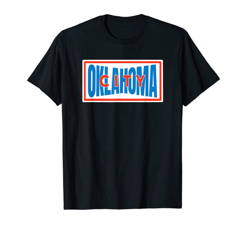 Oklahoma City Blue Striped Oklahoma City T-Shirt - Custom Art Print Unisex - T-Shirt, Sweatshirt, Hoodie