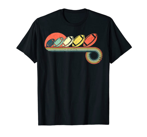 American Football Ball Stiches Sunset T-Shirt - Unique Graphic Men Women - T-Shirt, Sweatshirt, Hoodie