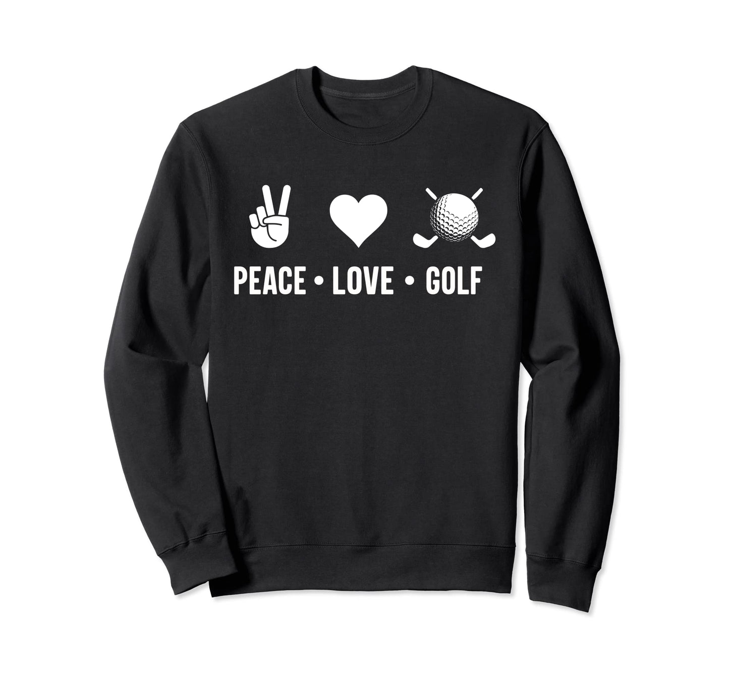 Peace Love Golf Ball Swing Awesome Gift Hoodie - Trendy Graphic Men Women - T-Shirt, Sweatshirt, Hoodie