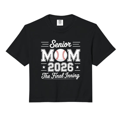 Senior Mom 2026 Final Inning Baseball Mom Hoodie - Graphic Print Unisex - T-Shirt, Sweatshirt, Hoodie