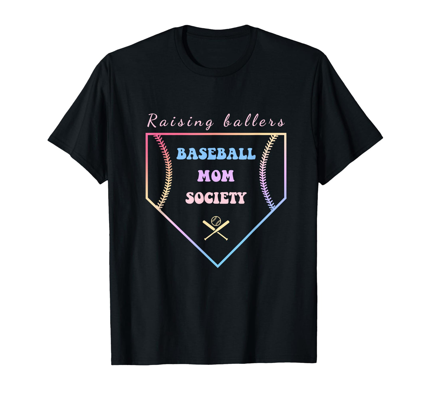 Raising Ballers Baseball Mom Society T-Shirt - Aesthetic Graphic Men Women - T-Shirt, Sweatshirt, Hoodie