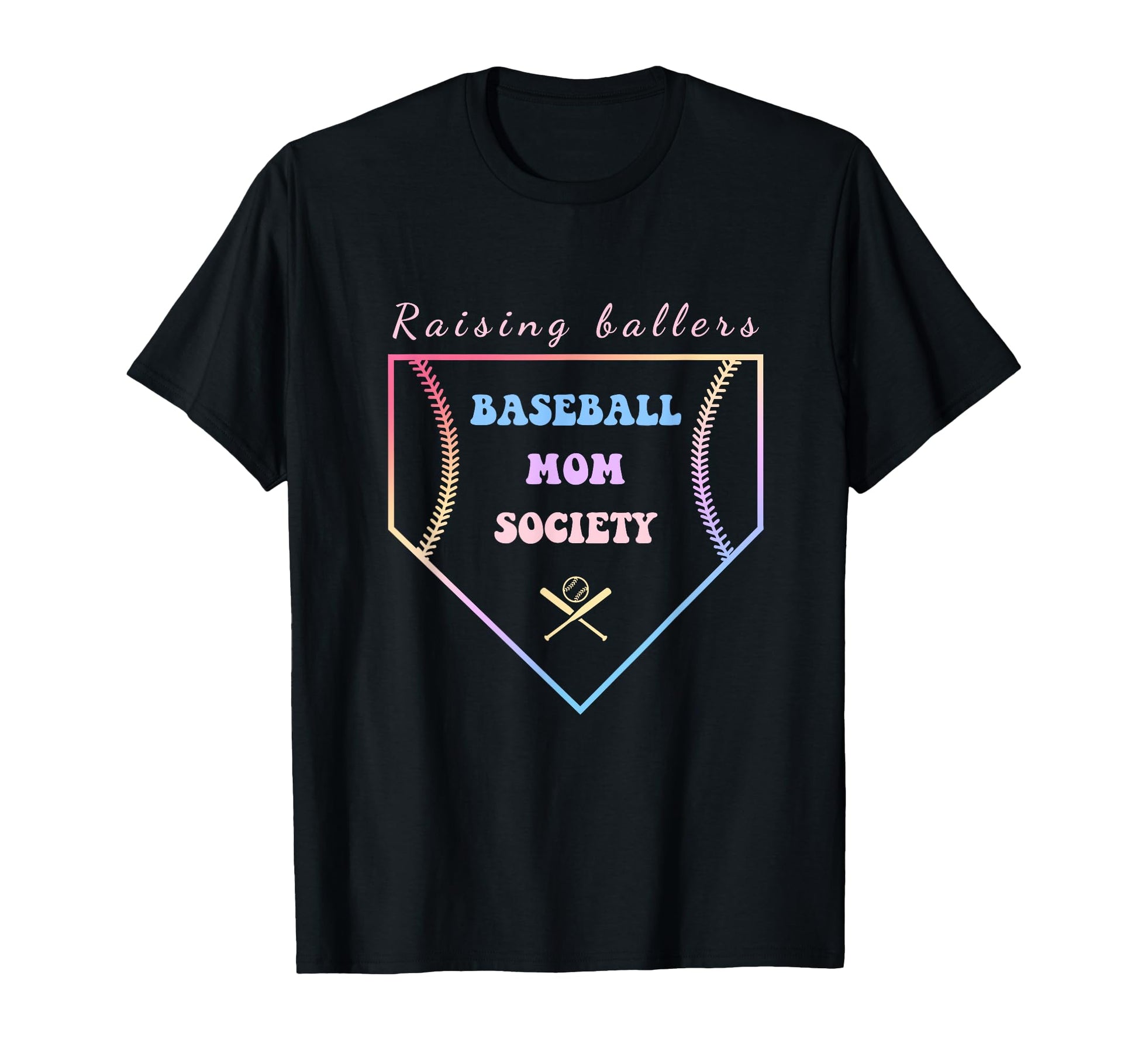 Raising Ballers Baseball Mom Society T-Shirt - Aesthetic Graphic Men Women - T-Shirt, Sweatshirt, Hoodie
