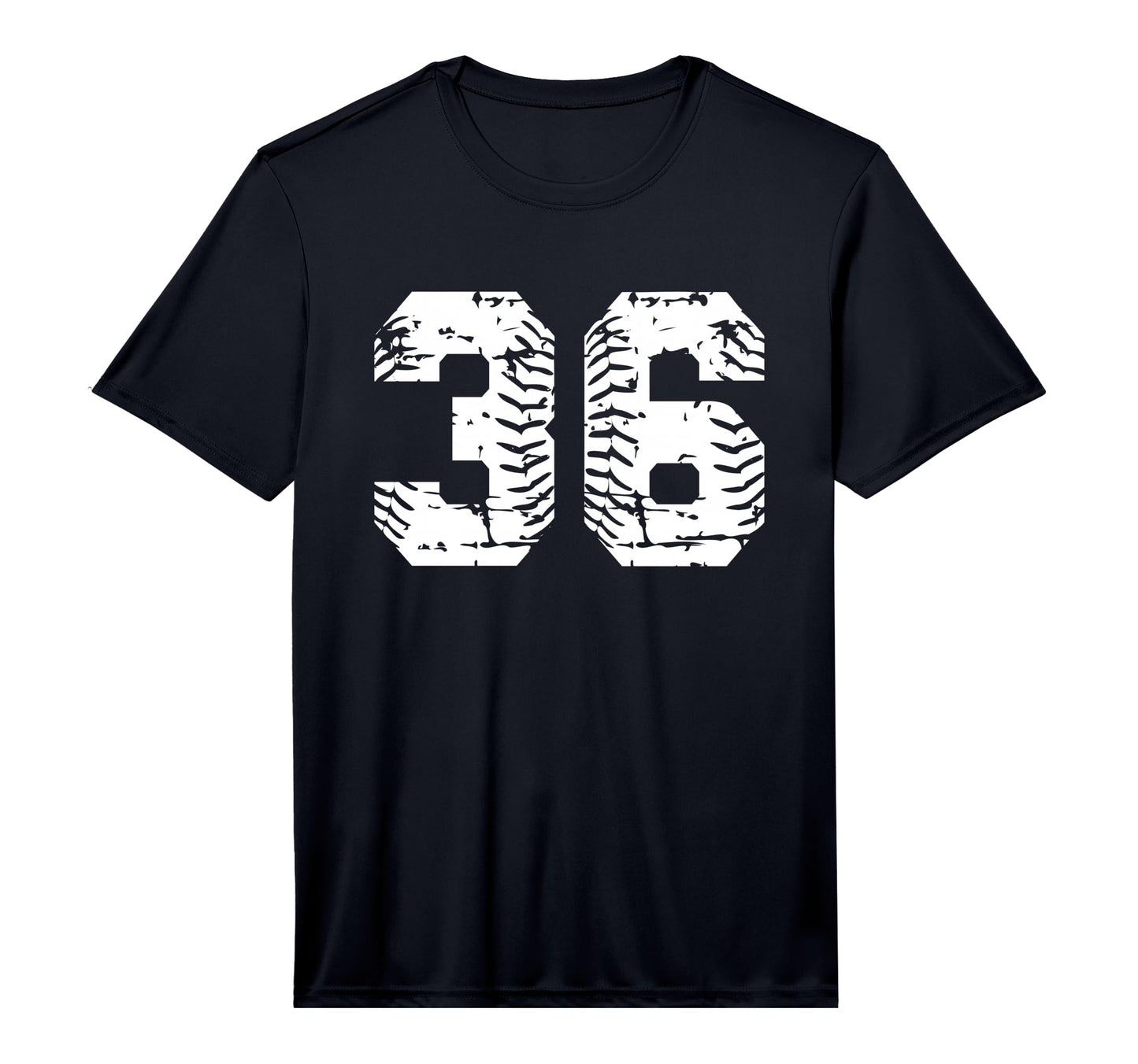 Number 36 Softball Baseball Grunge T-Shirt - Custom Art Print Unisex - T-Shirt, Sweatshirt, Hoodie