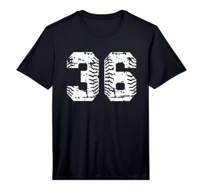 Number 36 Softball Baseball Grunge T-Shirt - Custom Art Print Unisex - T-Shirt, Sweatshirt, Hoodie