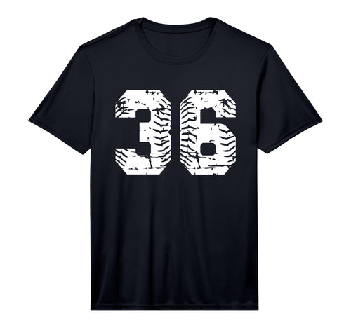 Number 36 Softball Baseball Grunge T-Shirt - Custom Art Print Unisex - T-Shirt, Sweatshirt, Hoodie