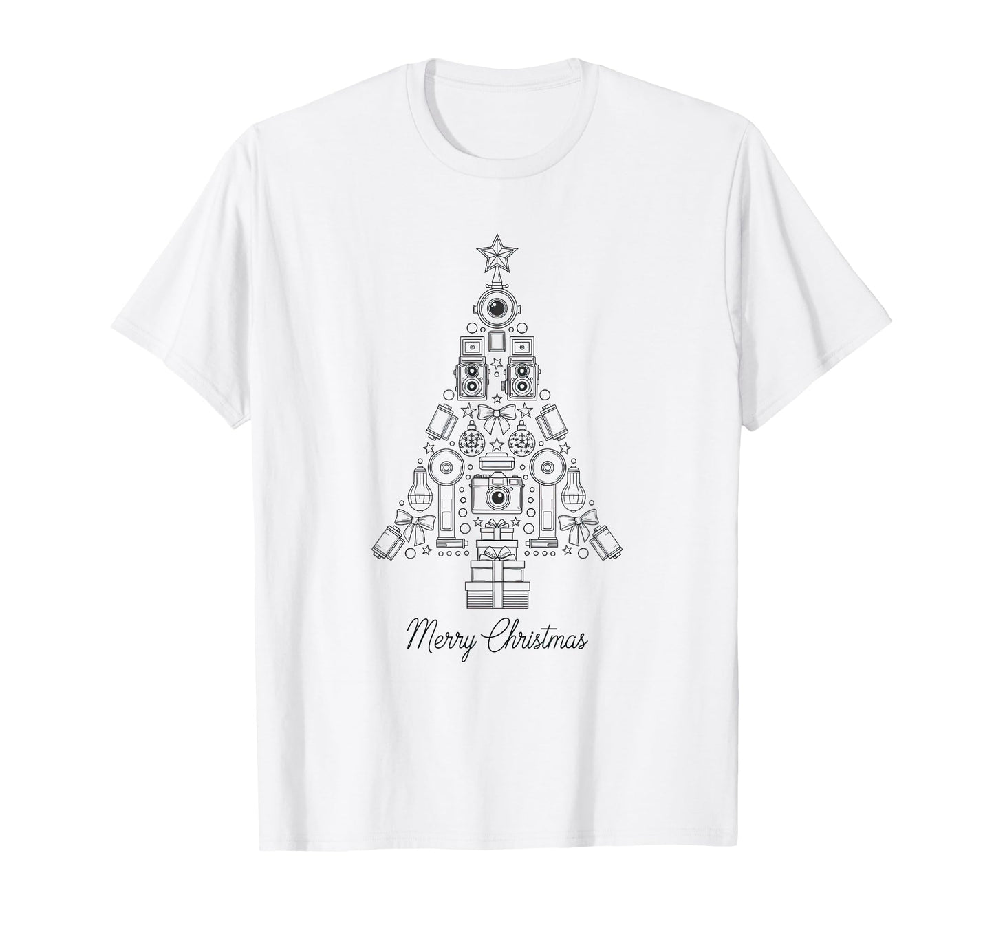 Merry Photography Camera Tree T-Shirt - Novelty Apparel Unisex - T-Shirt, Sweatshirt, Hoodie