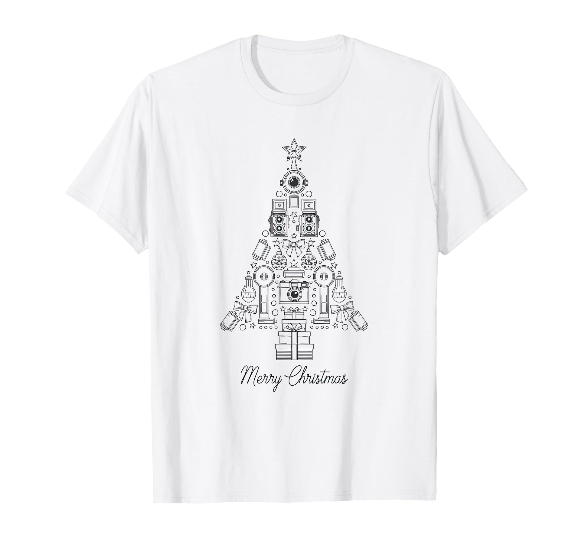 Merry Photography Camera Tree T-Shirt - Novelty Apparel Unisex - T-Shirt, Sweatshirt, Hoodie