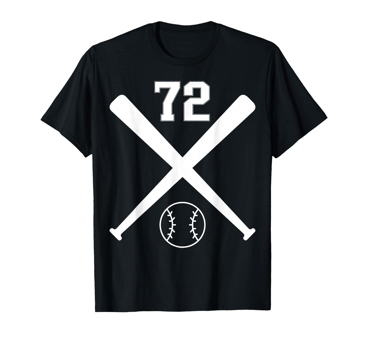 Baseball Softball Number 72 T-Shirt - Streetwear Style for Adults - T-Shirt, Sweatshirt, Hoodie