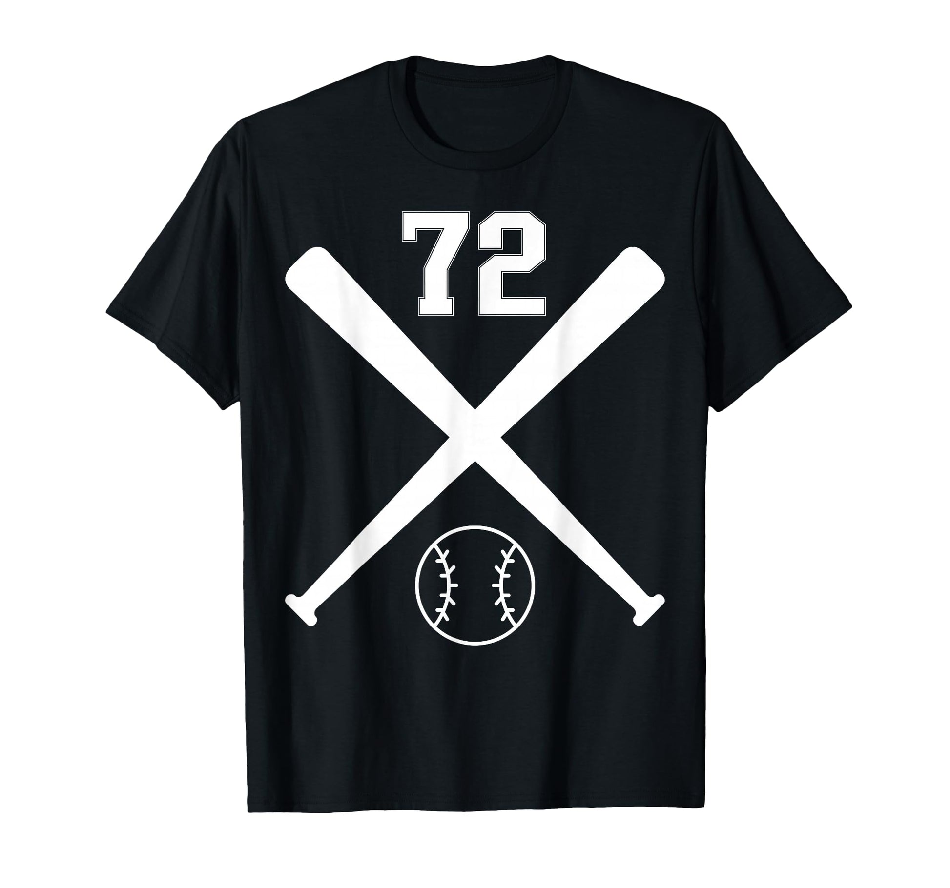 Baseball Softball Number 72 T-Shirt - Streetwear Style for Adults - T-Shirt, Sweatshirt, Hoodie