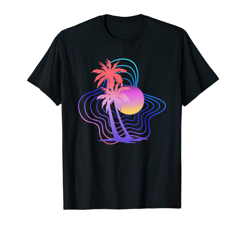 Sunset Tropical Summer 1990S Palm T-Shirt - Trendy Graphic for Adults - T-Shirt, Sweatshirt, Hoodie