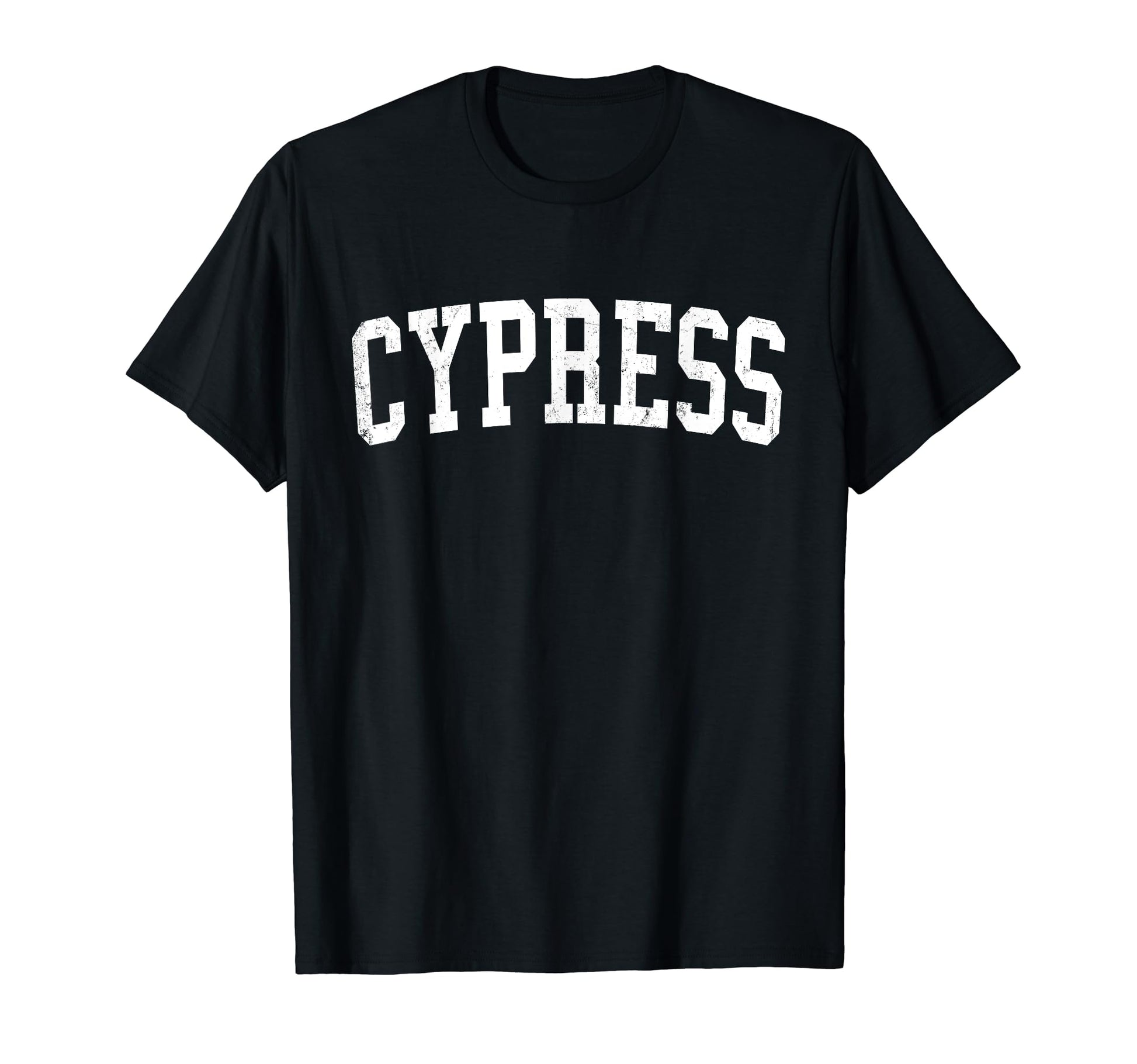 Cypress Ca Distressed White Varsity T-Shirt - Unique Graphic Men Women - T-Shirt, Sweatshirt, Hoodie