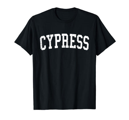 Cypress Ca Distressed White Varsity T-Shirt - Unique Graphic Men Women - T-Shirt, Sweatshirt, Hoodie