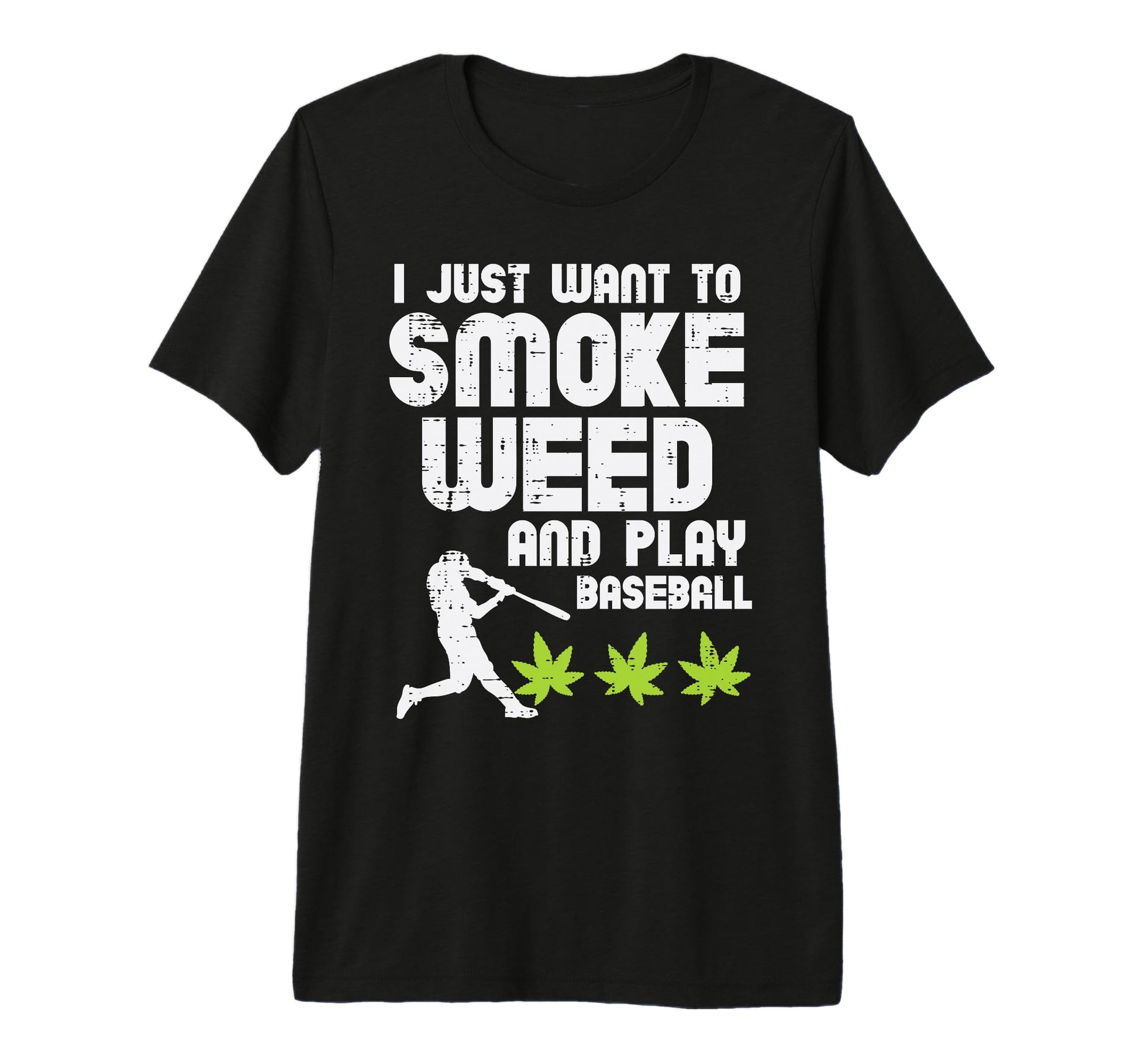 Smoke Weed Play Baseball Funny T-Shirt - Minimalist Print for Adults - T-Shirt, Sweatshirt, Hoodie