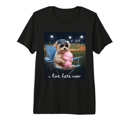 Funny Baseball Mom Yorkiepoo I Live T-Shirt - Novelty Apparel Men Women - T-Shirt, Sweatshirt, Hoodie