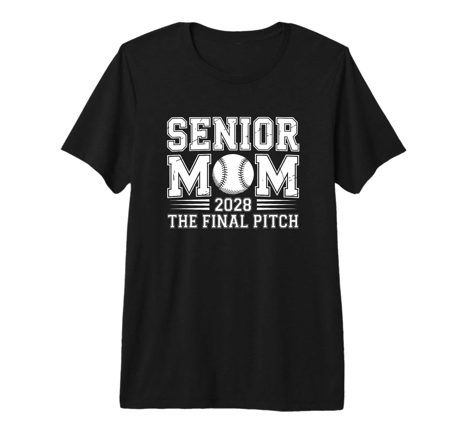 Senior Mom 2028 Final Pitch Baseball Tri T-Shirt - Novelty Apparel Unisex - T-Shirt, Sweatshirt, Hoodie