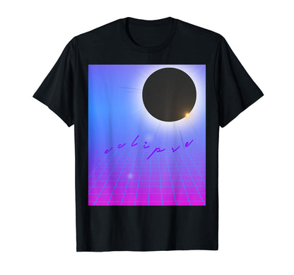 Aesthetic Vaporwave Eclipse 2024 T-Shirt - Unique Graphic for Adults - T-Shirt, Sweatshirt, Hoodie