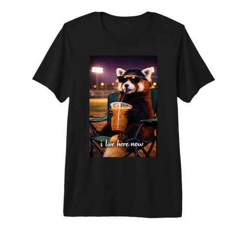 Funny Red Panda Ballfield Baseball Field I T-Shirt - Graphic Print Unisex - T-Shirt, Sweatshirt, Hoodie