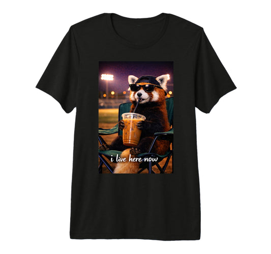 Funny Red Panda Ballfield Baseball Field I T-Shirt - Graphic Print Unisex - T-Shirt, Sweatshirt, Hoodie
