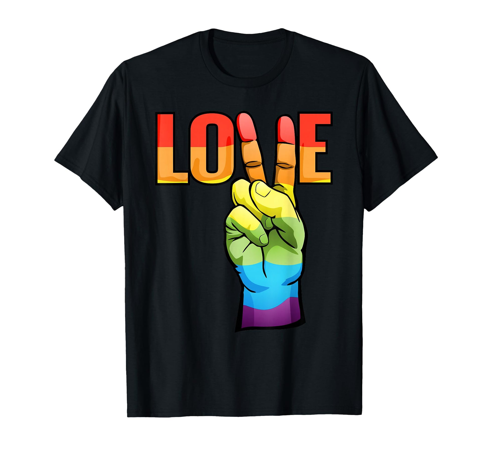 Love Peace Sign Rainbow T-Shirt - Trendy Graphic for Adults - T-Shirt, Sweatshirt, Hoodie
