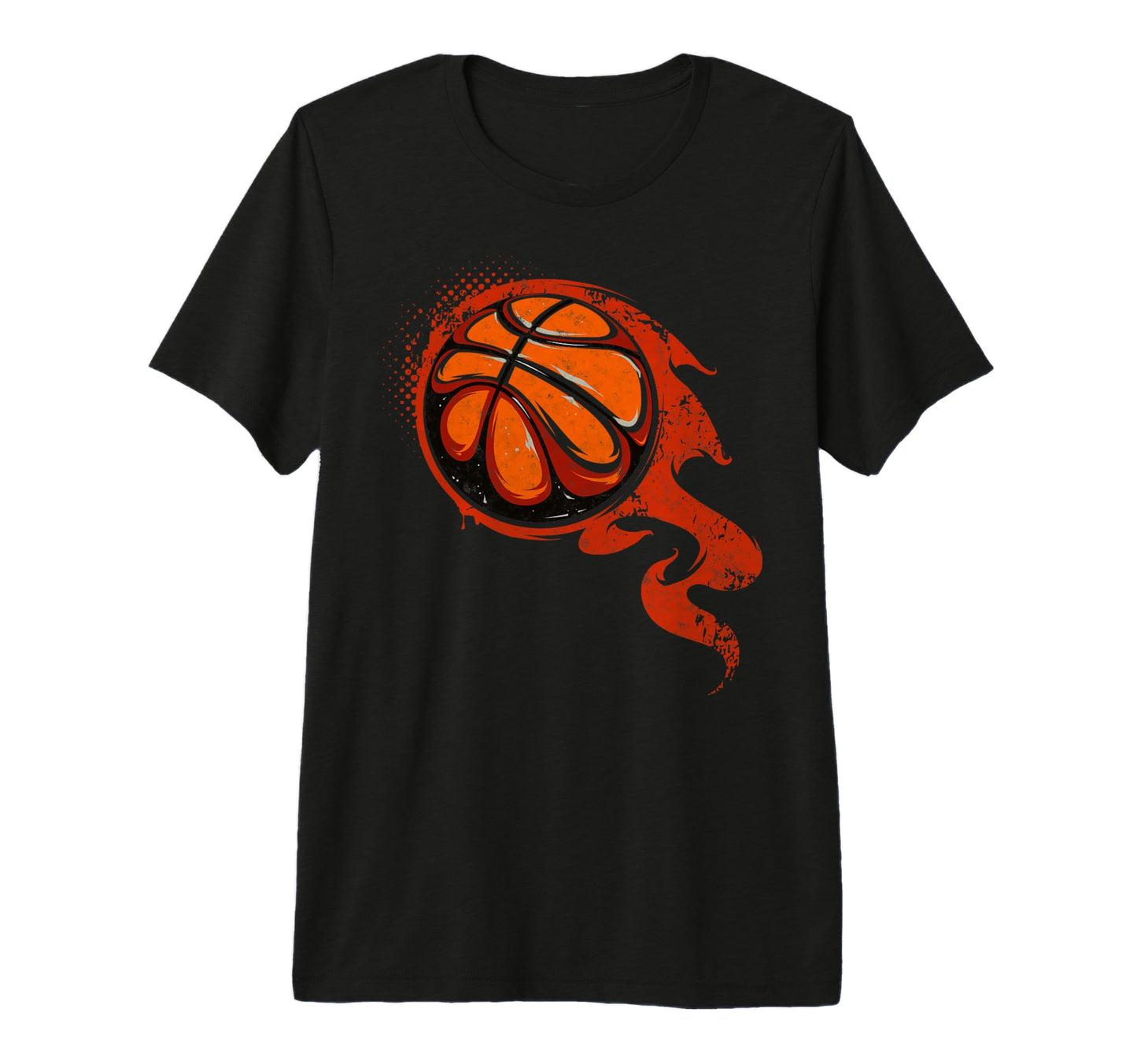 Basketball Ball Fire Basketball Player T-Shirt - Novelty Apparel Men Women - T-Shirt, Sweatshirt, Hoodie