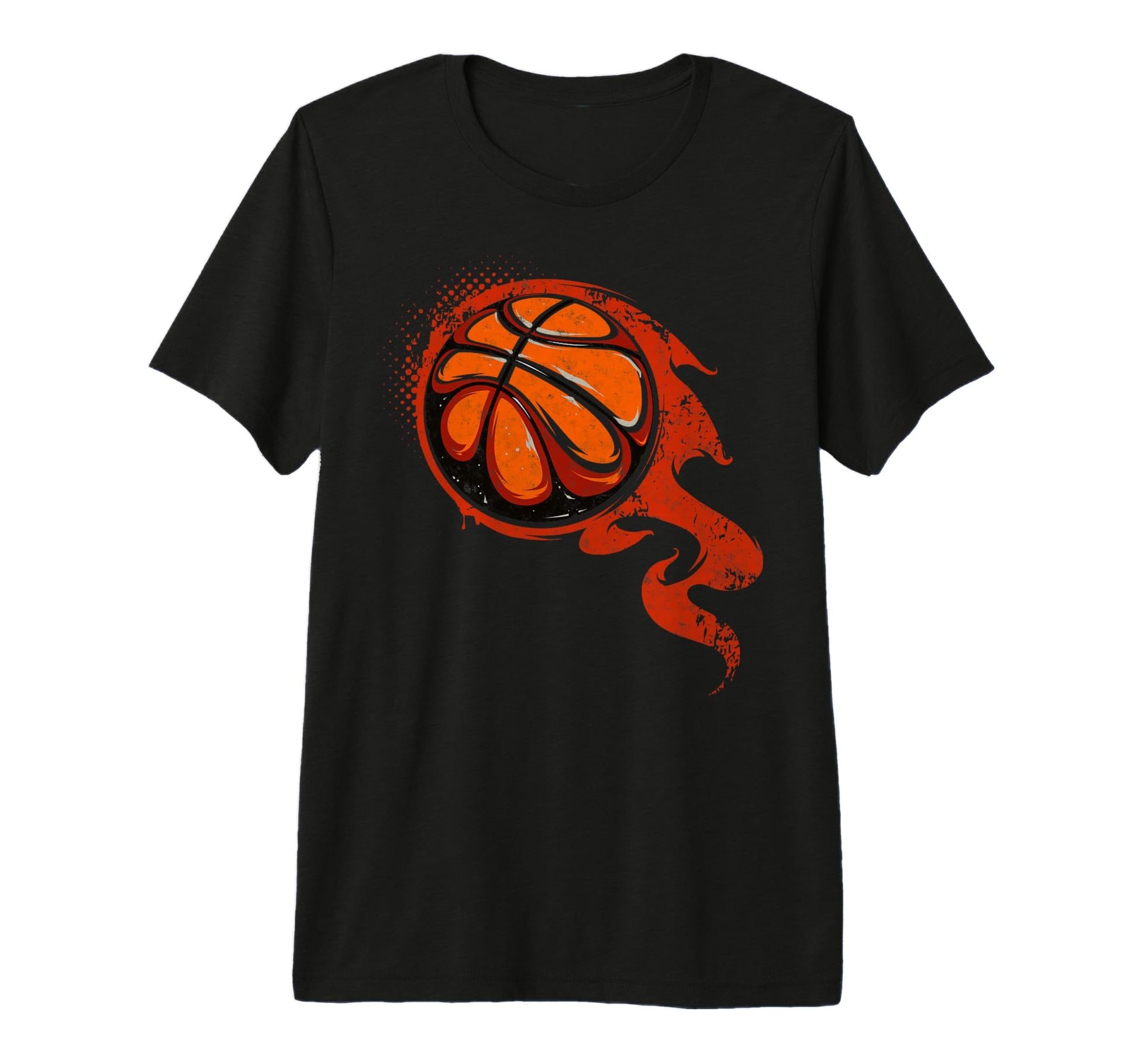Basketball Ball Fire Basketball Player T-Shirt - Novelty Apparel Men Women - T-Shirt, Sweatshirt, Hoodie