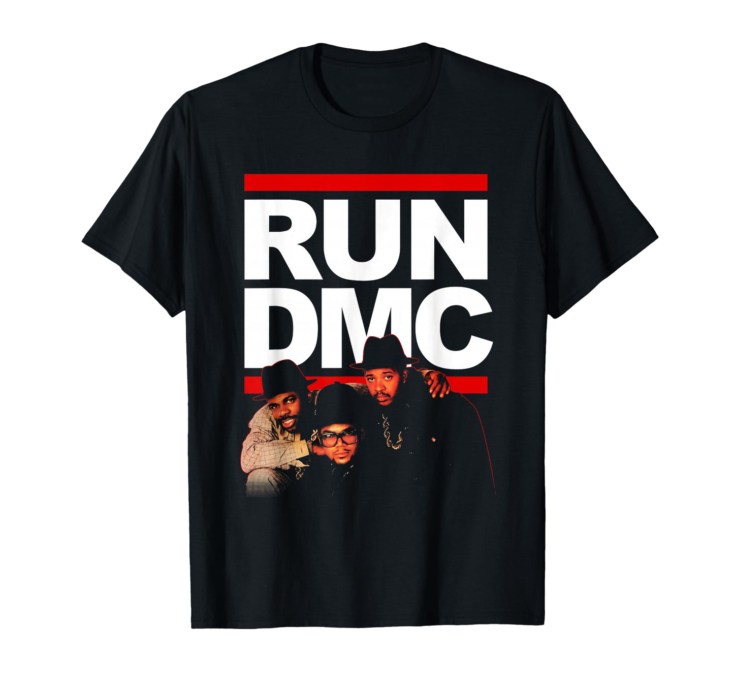 Run Dmc Red Outline Photo T-Shirt - Fun Novelty Design for Adults - T-Shirt, Sweatshirt, Hoodie