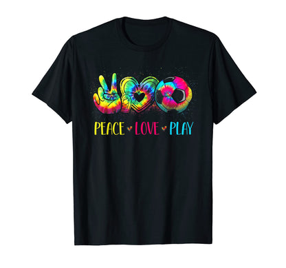 Tie Dye Soccer Teen Peace Love Play T-Shirt - Minimalist Print Unisex - T-Shirt, Sweatshirt, Hoodie