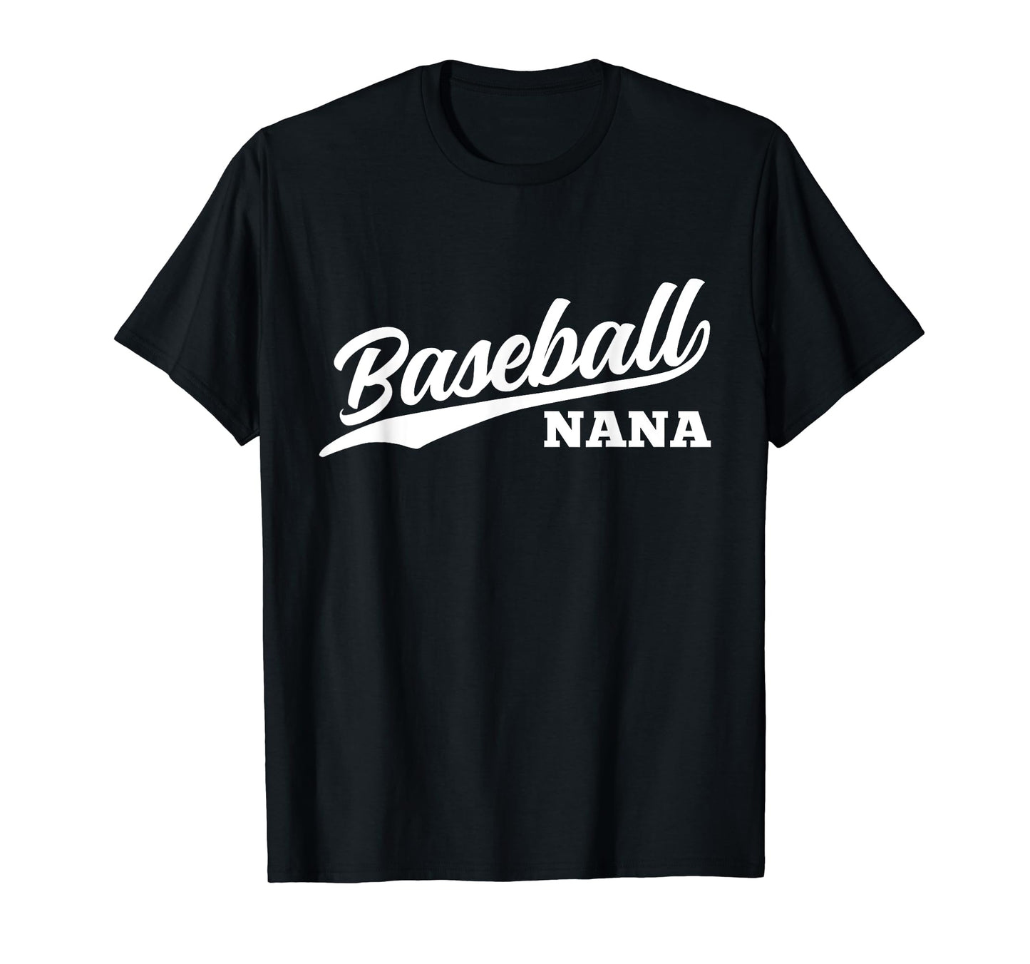 Baseball Nana 1970S Cursive Font Dark T-Shirt - Trendy Graphic Unisex - T-Shirt, Sweatshirt, Hoodie