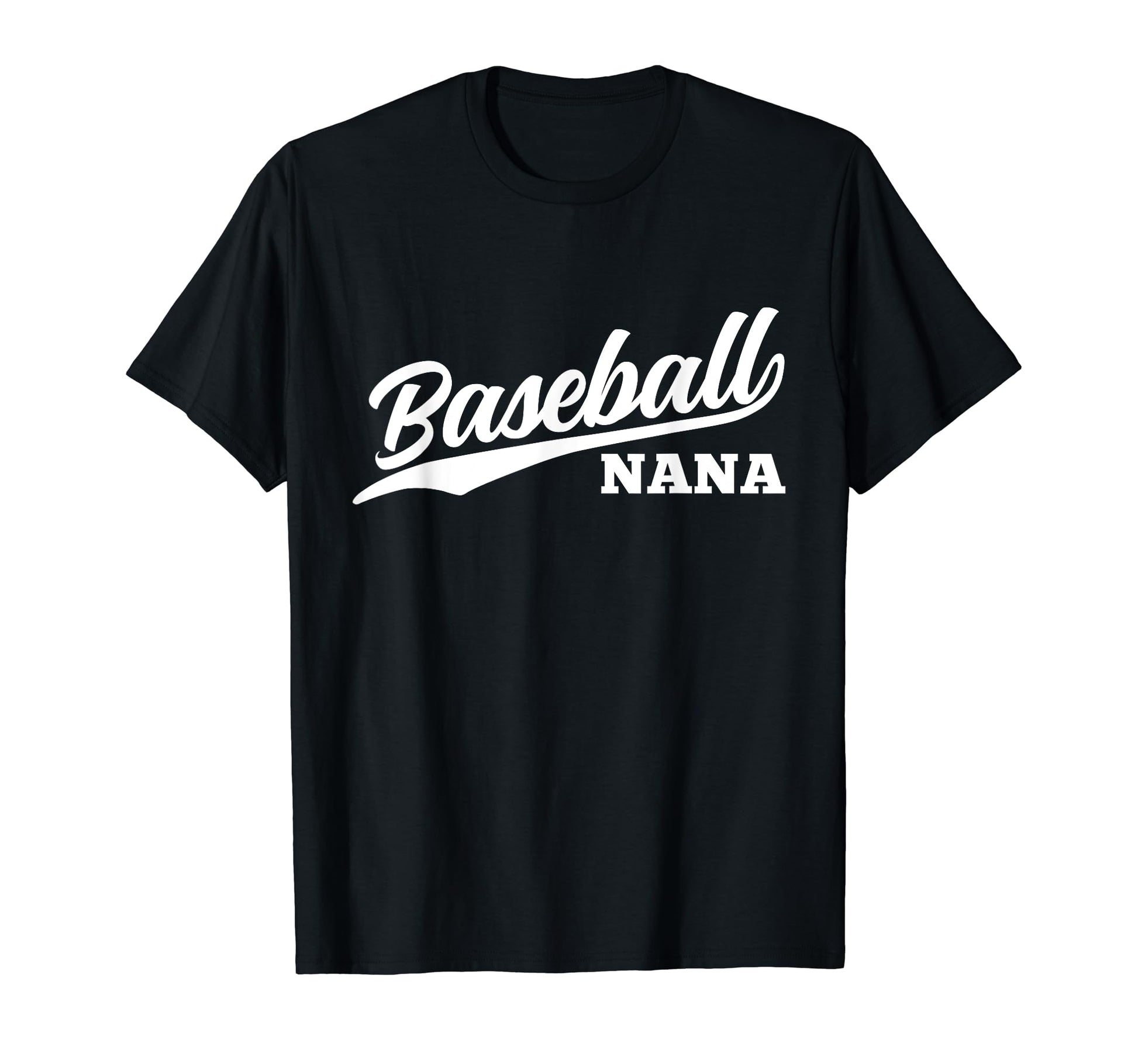 Baseball Nana 1970S Cursive Font Dark T-Shirt - Trendy Graphic Unisex - T-Shirt, Sweatshirt, Hoodie