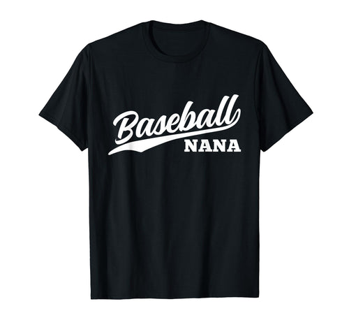 Baseball Nana 1970S Cursive Font Dark T-Shirt - Trendy Graphic Unisex - T-Shirt, Sweatshirt, Hoodie