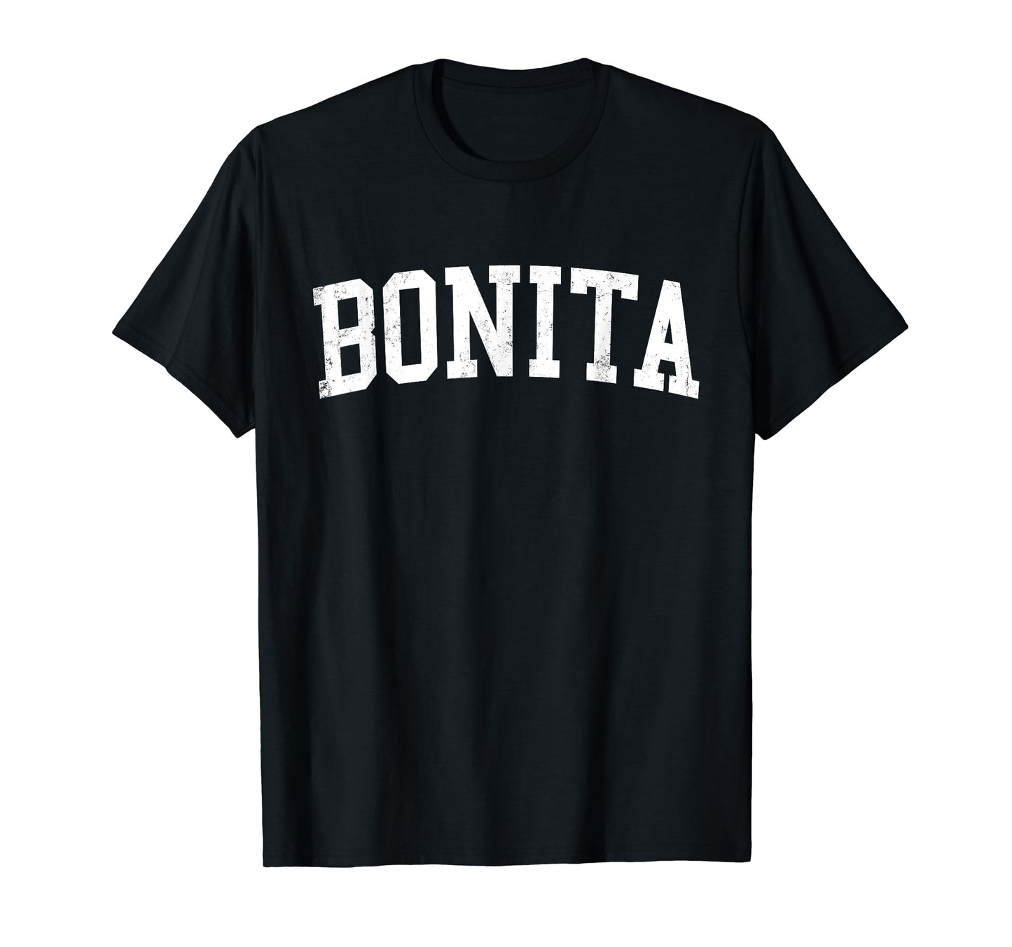 Bonita Ca Distressed White Varsity T-Shirt - Custom Art Print for Adults - T-Shirt, Sweatshirt, Hoodie