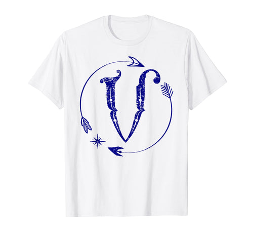 Initial V Monogram Boho Name Letter V T-Shirt - Streetwear Style Men Women - T-Shirt, Sweatshirt, Hoodie