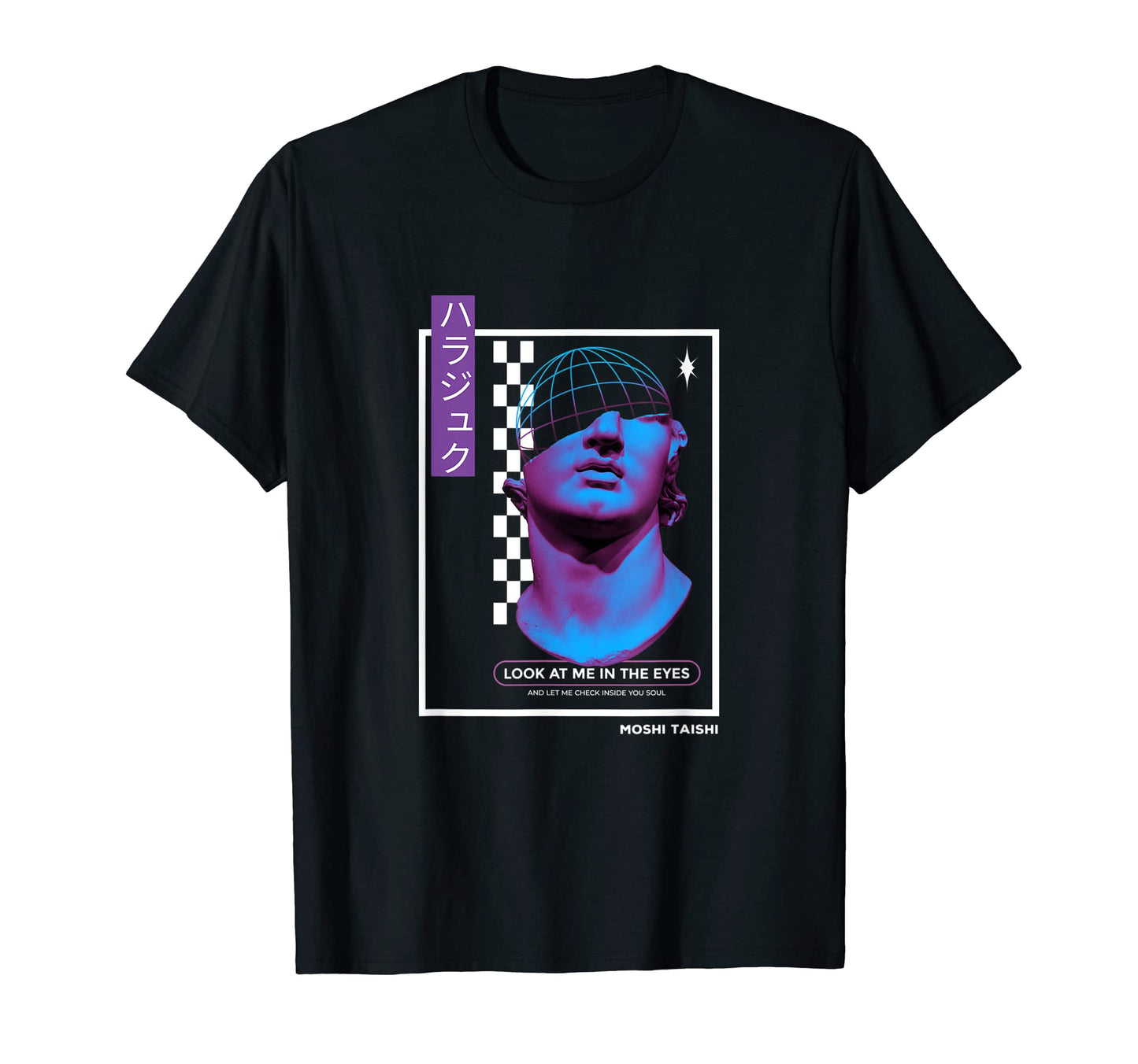 Vaporwave Statue Aesthetic Art Glitch T-Shirt - Graphic Print for Adults - T-Shirt, Sweatshirt, Hoodie